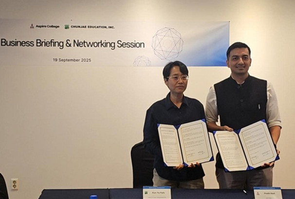 एस्पायर कलेज र कोरियाली कम्पनी छन्जे एजुकेशनबीच दक्षिण कोरियामा सम्झौता