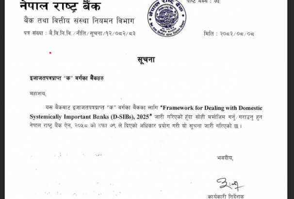 नेपालमा पनि D-SIB बैंकको सूची आउँदै : पहिलो नाम असोज २०८३ मा सार्वजनिक हुने