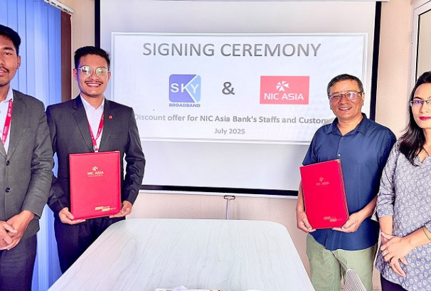 एनआईसी एशिया बैंकका ग्राहकलाई स्काइब्रोड ब्याण्ड इन्टरनेट सेवामा विशेष छुट