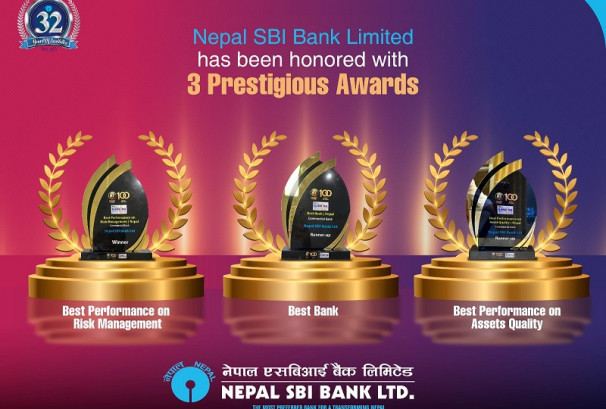 नेपाल एसबिआई बैंक इण्डियन चेम्बर अफ कमर्शद्वारा सम्मानित