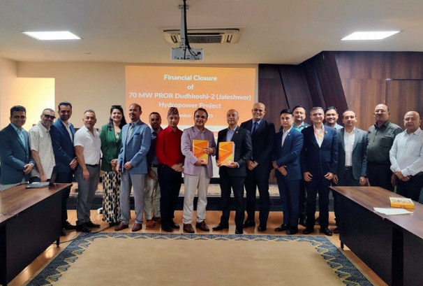 लक्ष्मी सनराइज बैंकको अगुवाईमा दुधकोशी-२ जलविद्युत आयोजनामा लगानी गर्ने सम्झौता