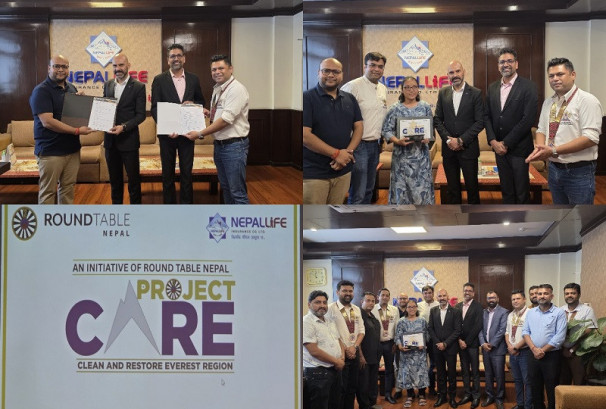 नेपाल लाइफद्वारा राउन्ड टेबल नेपालसँगको सहकार्यमा सगरमाथामा थुप्रिएका ५ हजार किलो फोहोर संकलन
