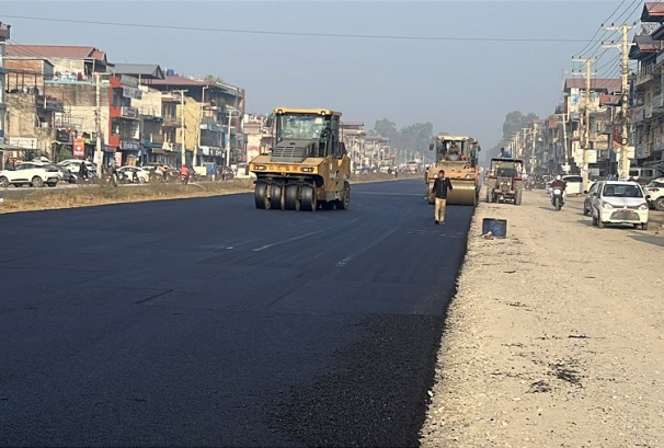 दाउन्ने खण्डमा काम अन्तिम चरणमा, अधिकांश ढलान सम्पन्न