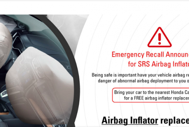 होण्डाले २००१ देखि २०१४ सम्मका मोडेलका गाडीहरुमा निःशुल्क एयरब्याग परिवर्तन गर्ने