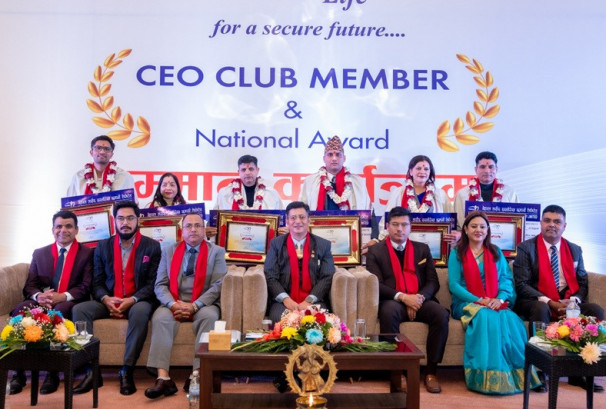 नेशनल लाईफले गर्यो बागमती प्रदेशका सीईओ क्लब सदस्यलाई सम्मान