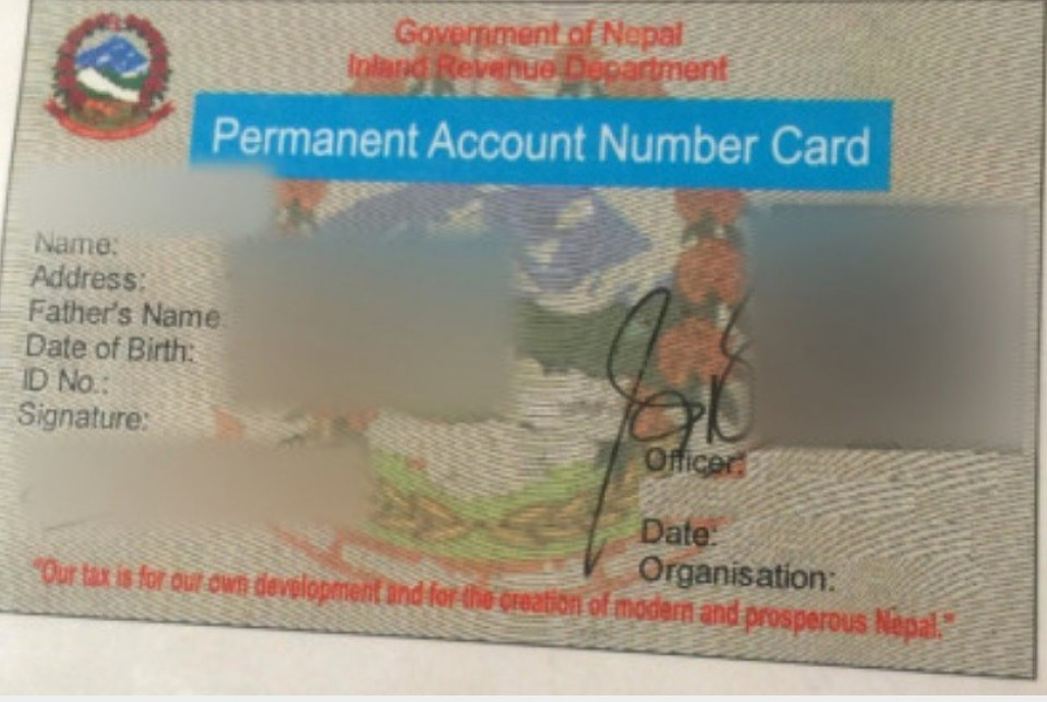 प्यान नम्बर लिनेको संख्या ७० लाख नाघ्यो, एक वर्षमा १.१८ लाख थपिए