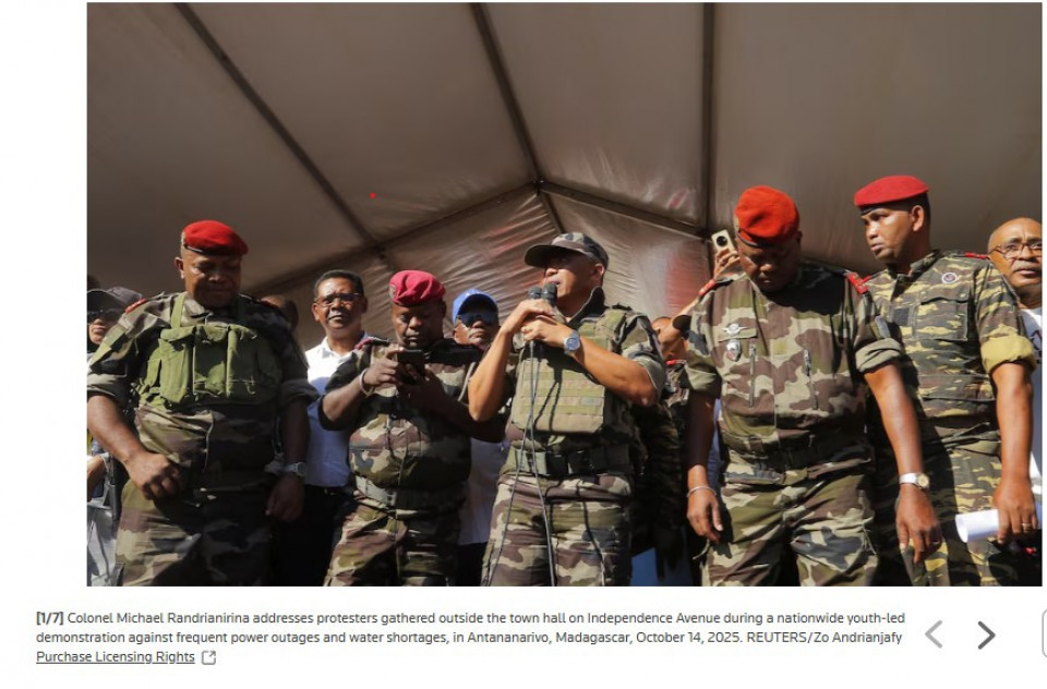 जेनजी आन्दोलनपछि मदागास्कर सेनाको नियन्त्रणमा: राष्ट्रपति भागे, संविधान स्थगित, लगानीकर्ताले पनि देश छाड्न थाले