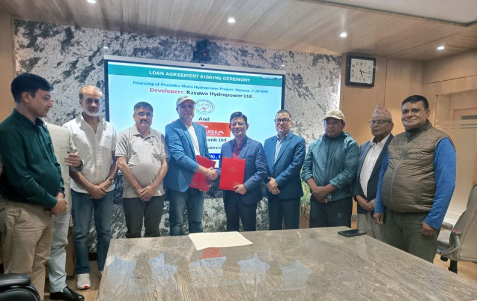एनआईसी एशिया बैंकको नेतृत्वमा फलाखु खोला जलविद्युत आयोजनामा ९५.२० करोड लगानी सुनिश्चित