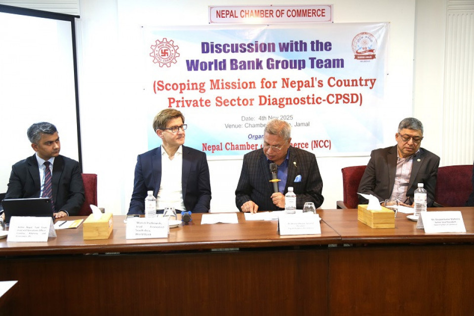 निजी क्षेत्रको अवस्था, लगानीको अवसर र चुनौतीबारे चेम्बर र विश्व बैंकबीच छलफल