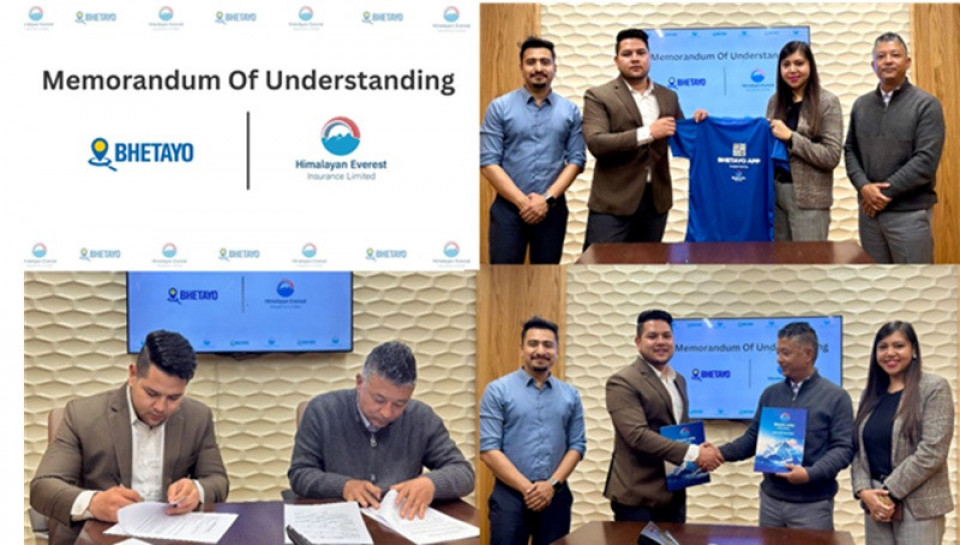 भेटायो र हिमालयन एभरेस्ट इन्स्योरेन्सबीच सहकार्य, सेवा प्रदायकहरूको लागि दुर्घटना बीमा कवरेज उपलब्ध