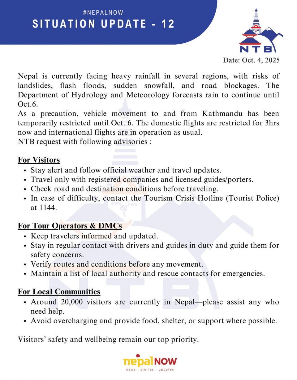 नेपाल घुम्न आएका २० हजार पर्यटक अलपत्र: पर्यटन बोर्डले भन्यो-'बास दिनू, धेरै शुल्क नलिनू'